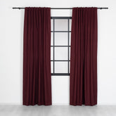 CELIA Linen Look Blackout Curtains – Burgundy